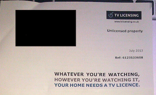 Letter from TV Licensing